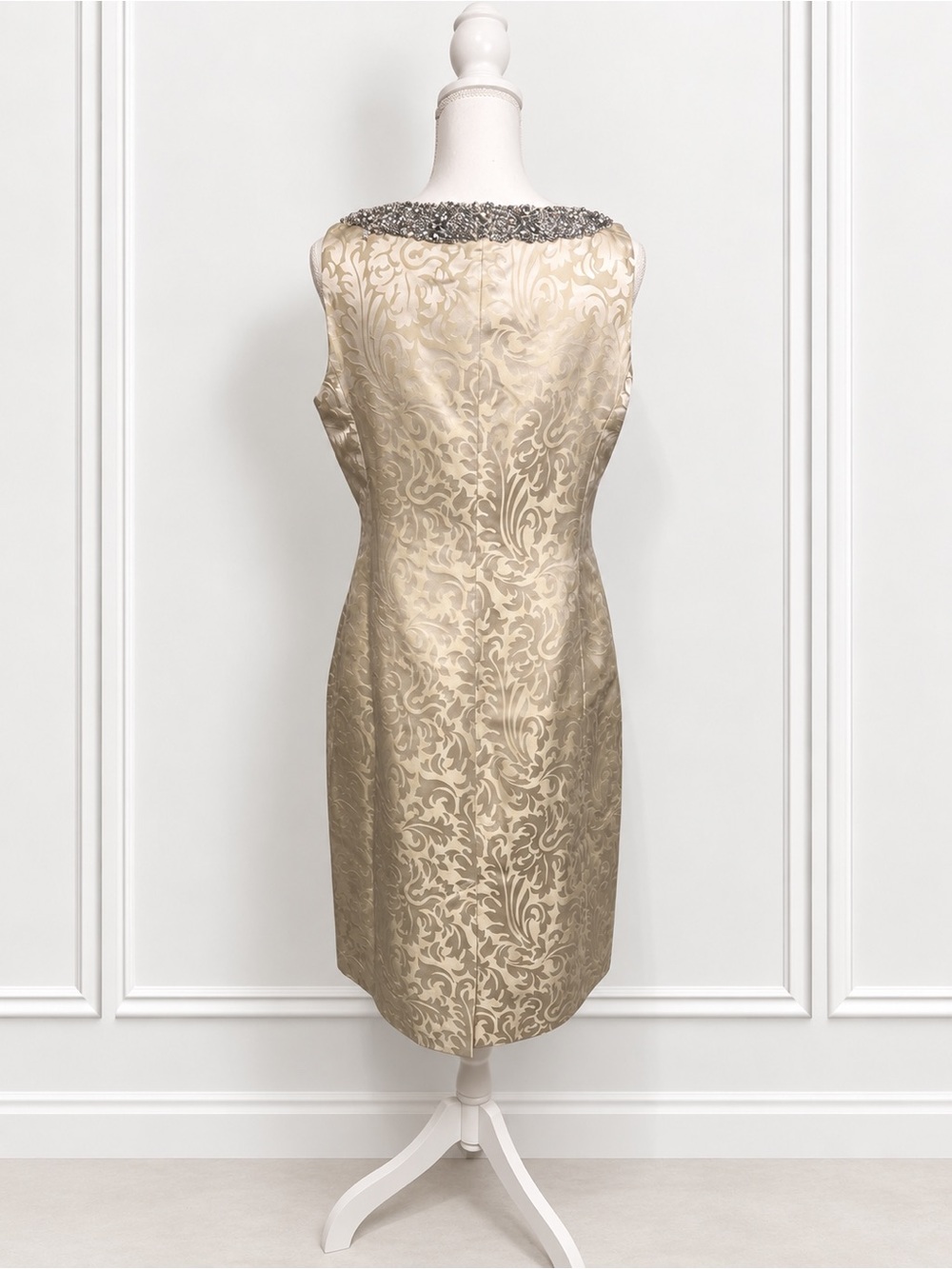 Vintage Y2K Banana Republic Silk Beaded Jacquard Cocktail Dress Size 10 - Picture 6 of 10
